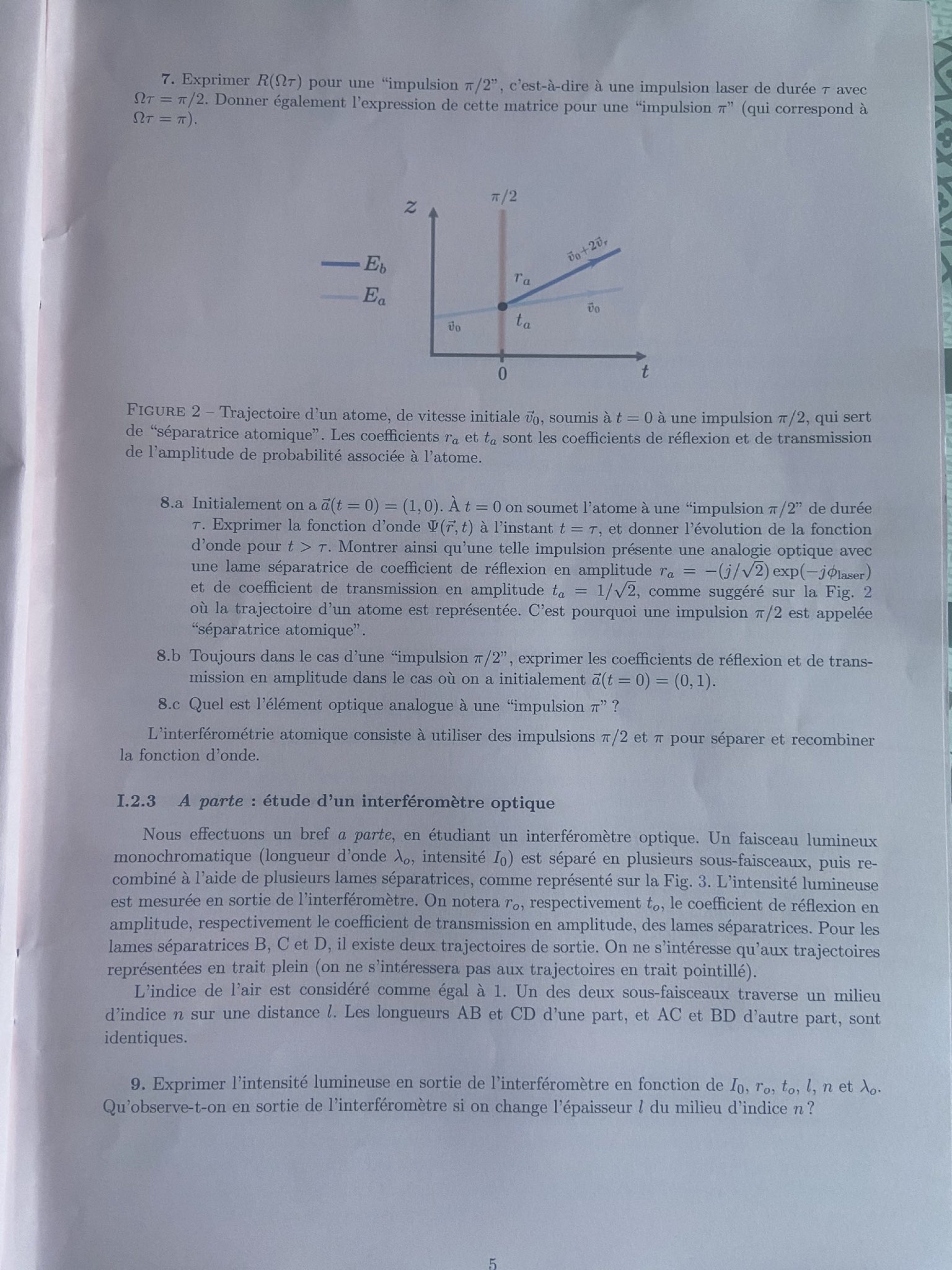 Concours X Ens Espci Physique B Sujet Pc G N Ration Pr Pa