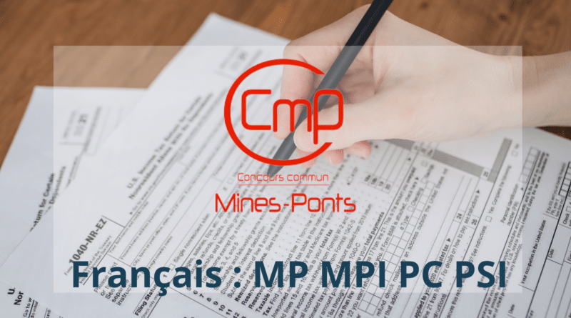 mines ponts sujet français mp mpi pc psi