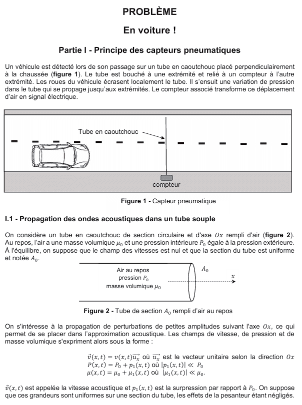 CCINP Modélisation de systèmes physiques ou chimiques Sujet 2024 PC