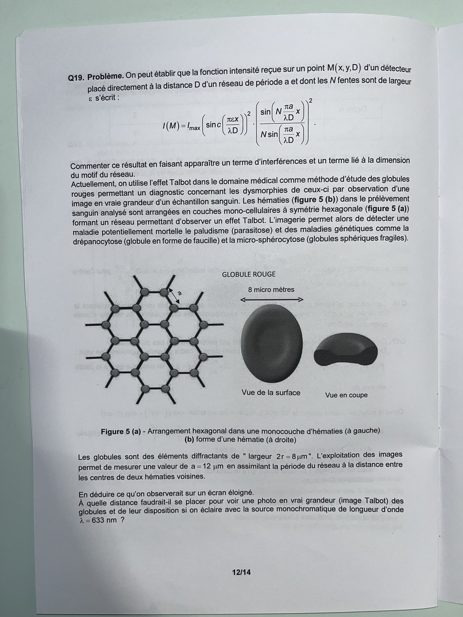 CCINP Physique Sujet 2024 MP Génération Prépa