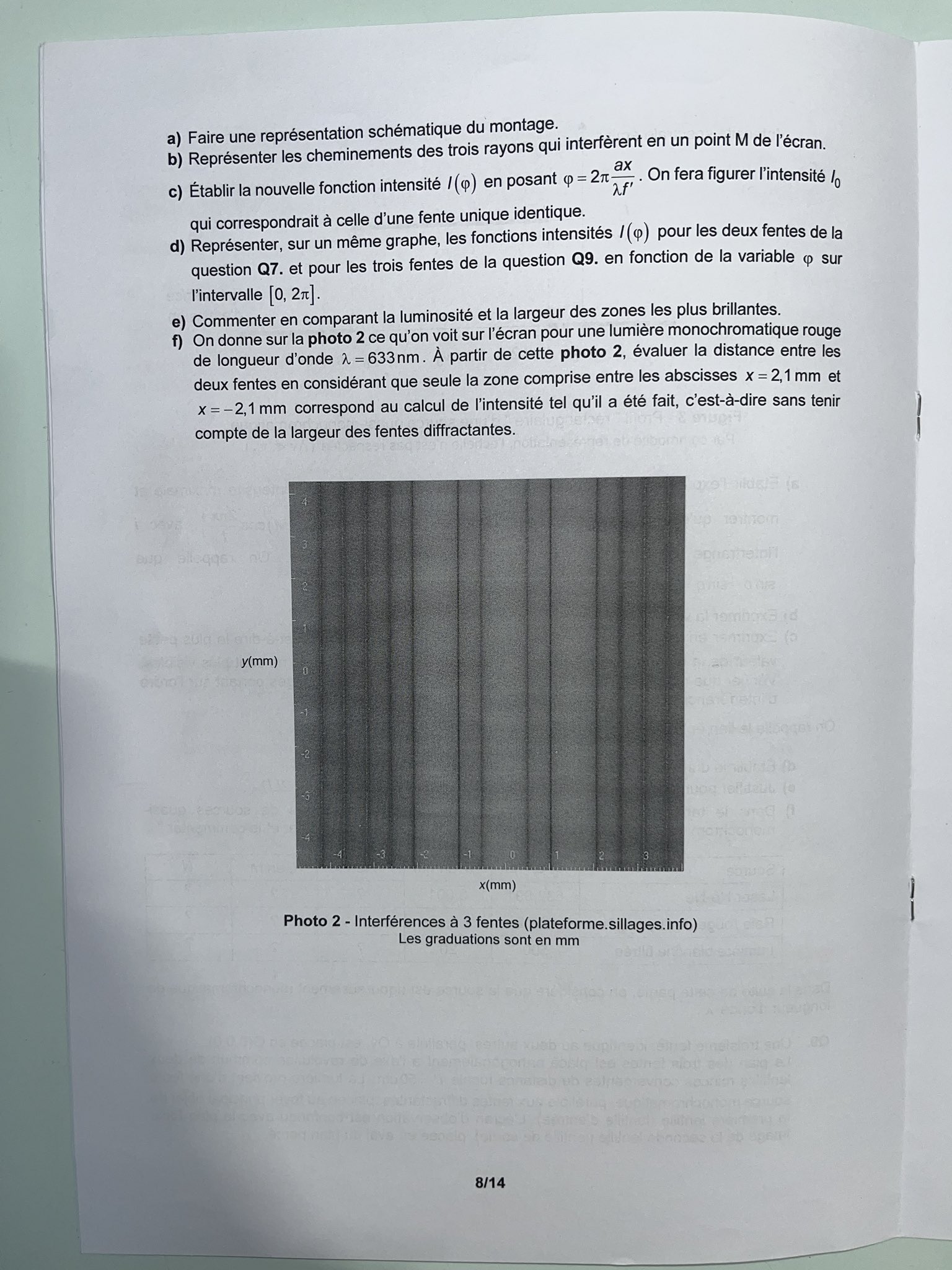 CCINP Physique Sujet 2024 MP Génération Prépa