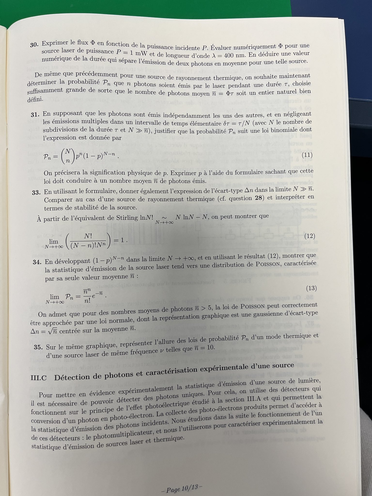 Concours XENS Physique Sujet 2024 MP Génération Prépa