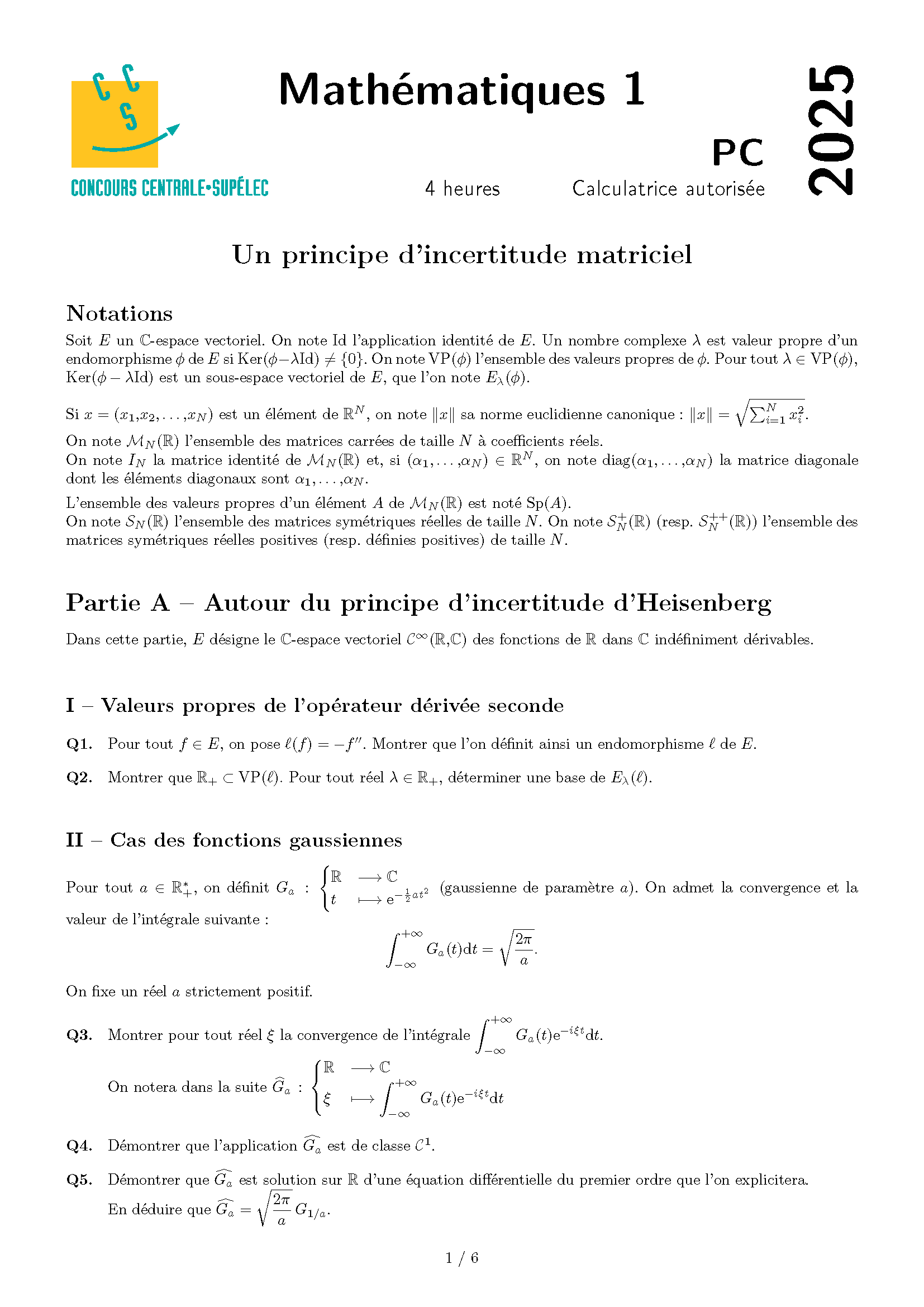 Concours_Centrale_Supelec_Maths_1_PC_2025_Page_1
