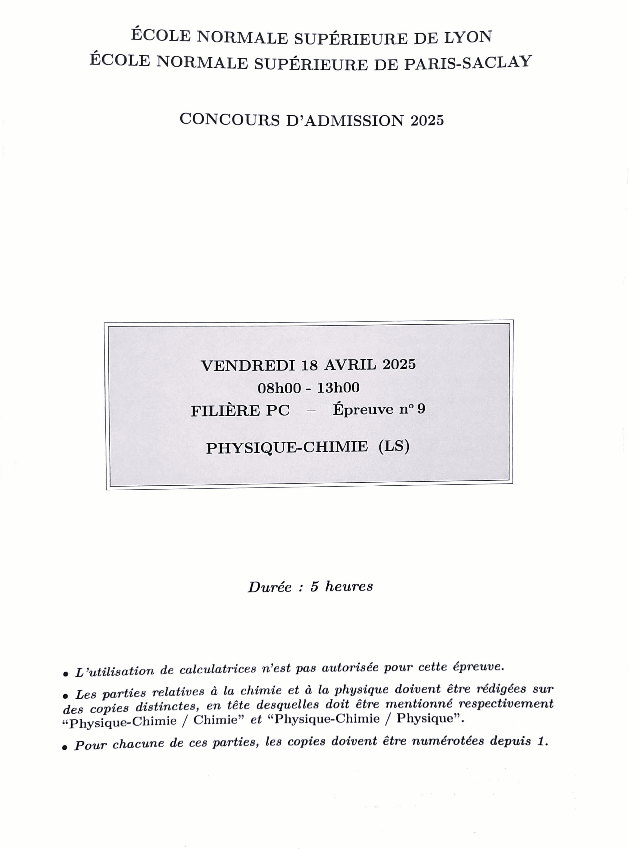 X_ENS_Physique_Chimie_PC_2025_Page_01