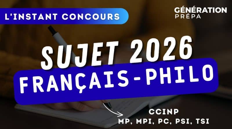 sujet francais philo 2026 ccinp