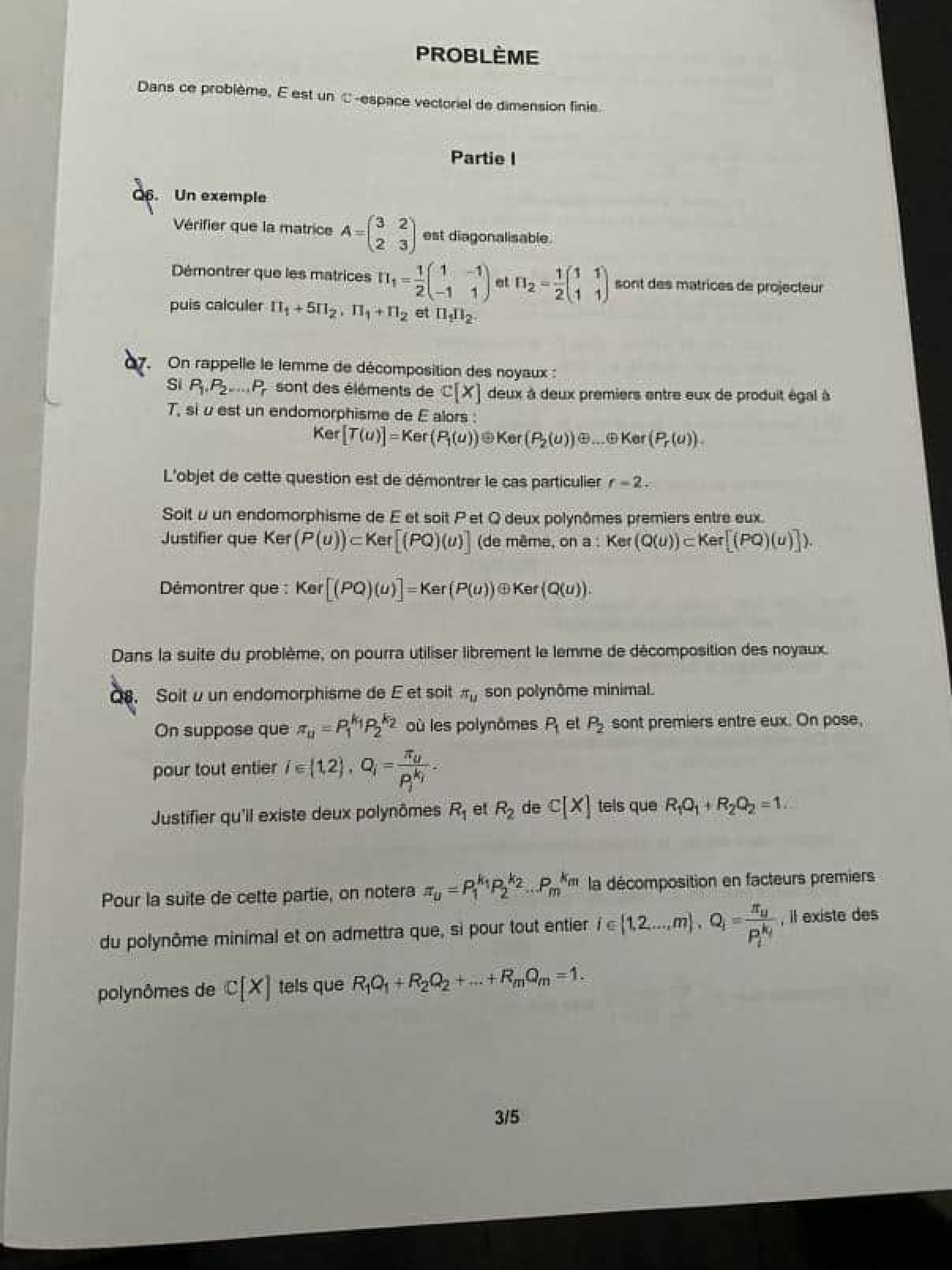 CCINP : Maths 2 - Sujet 2023 MP MPI - Génération Prépa