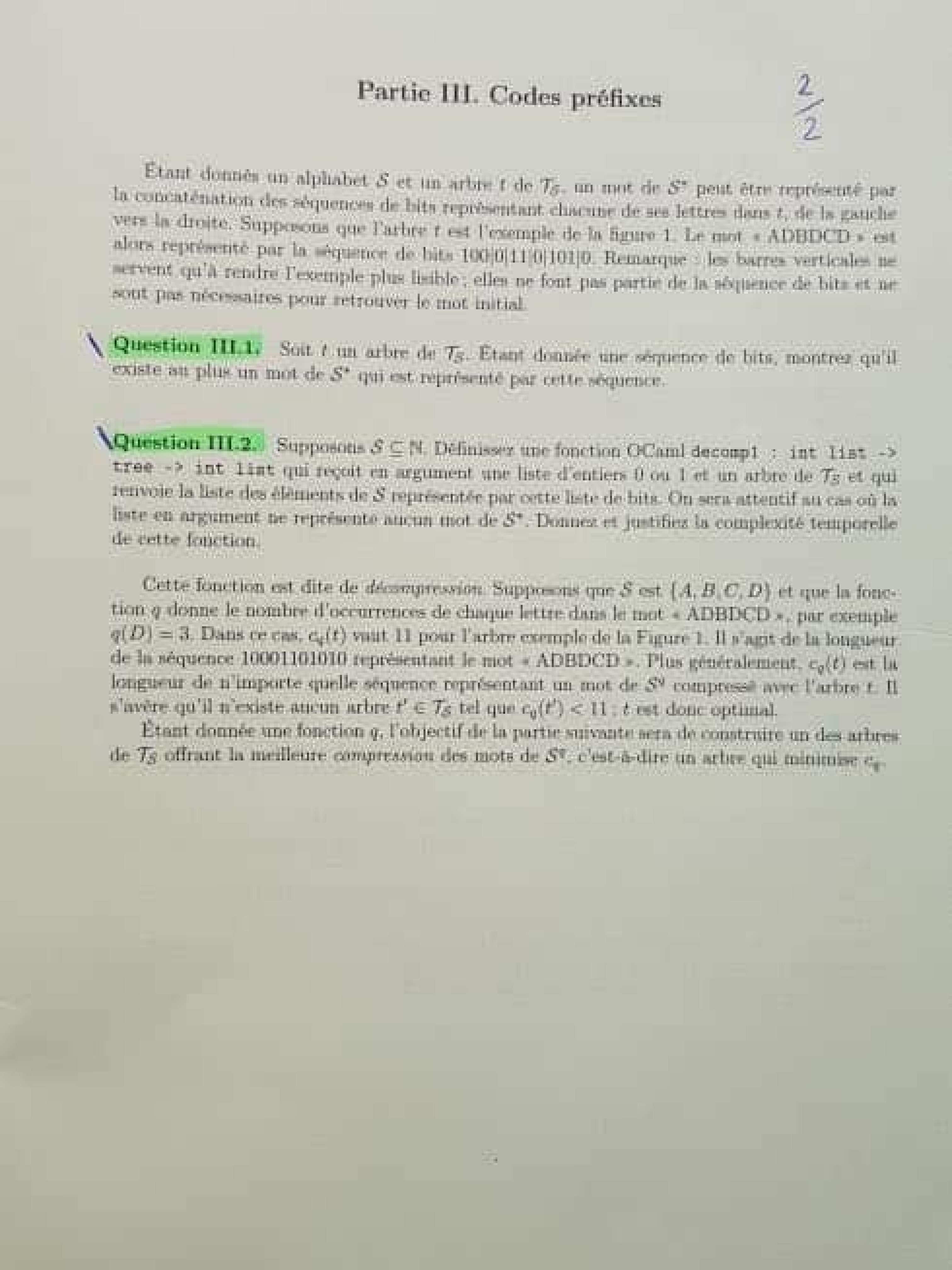 Concours X-ENS : Info A - Sujet 2023 MP Et MPI - Génération Prépa